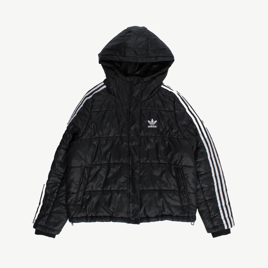 Women's black Adidas puffer jacket with hood M L St Cyr Vintage
