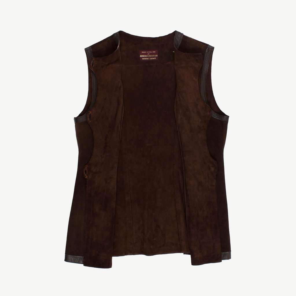 Vintage dark brown suede waistcoat, made in England - M - Image 2