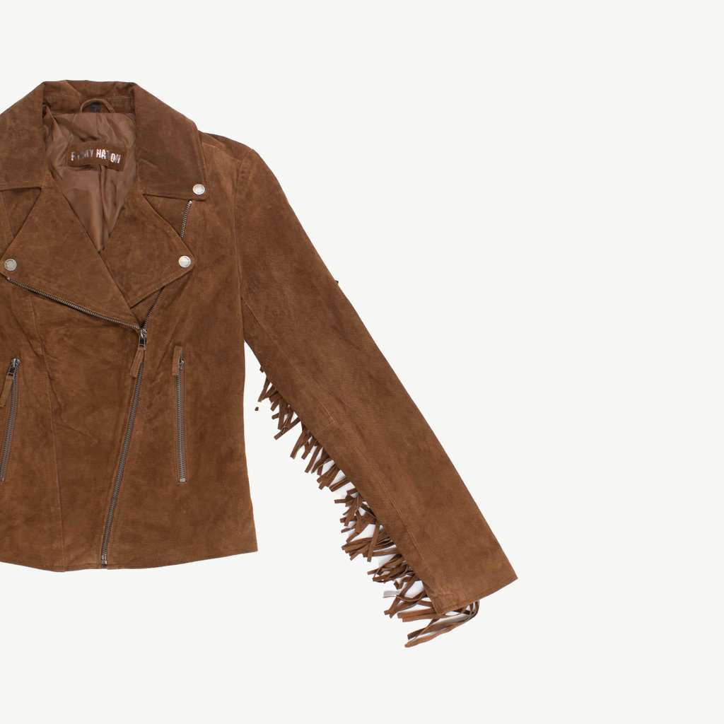 Fringed brown suede jacket by Freaky Nation - S - Image 4