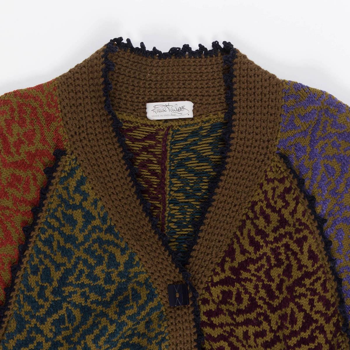 Rare 1980s Annie Fewlass cardigan coat, vintage knitted wool cardigan, womens artistic vintage - Small / Medium - Image 4