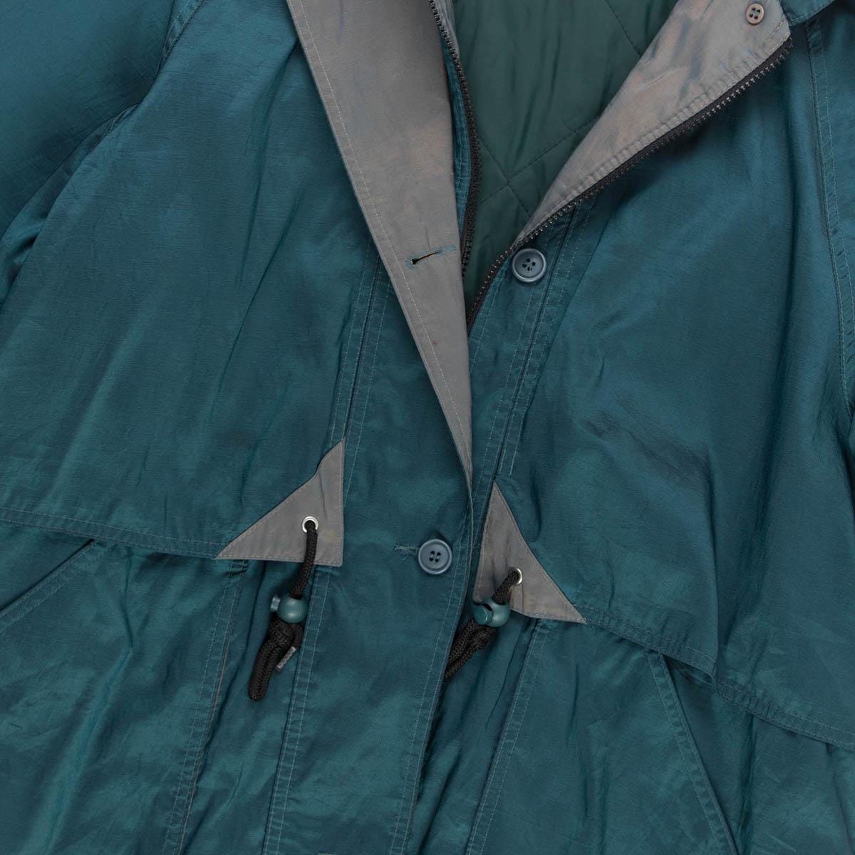 90s vintage metallic teal jacket, womens retro coat by Forecaster of Boston - Large - Image 6