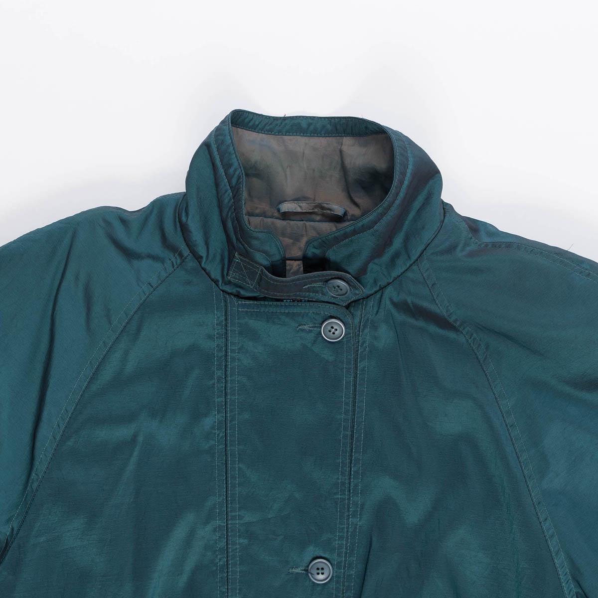 90s vintage metallic teal jacket, womens retro coat by Forecaster of Boston - Large - Image 4