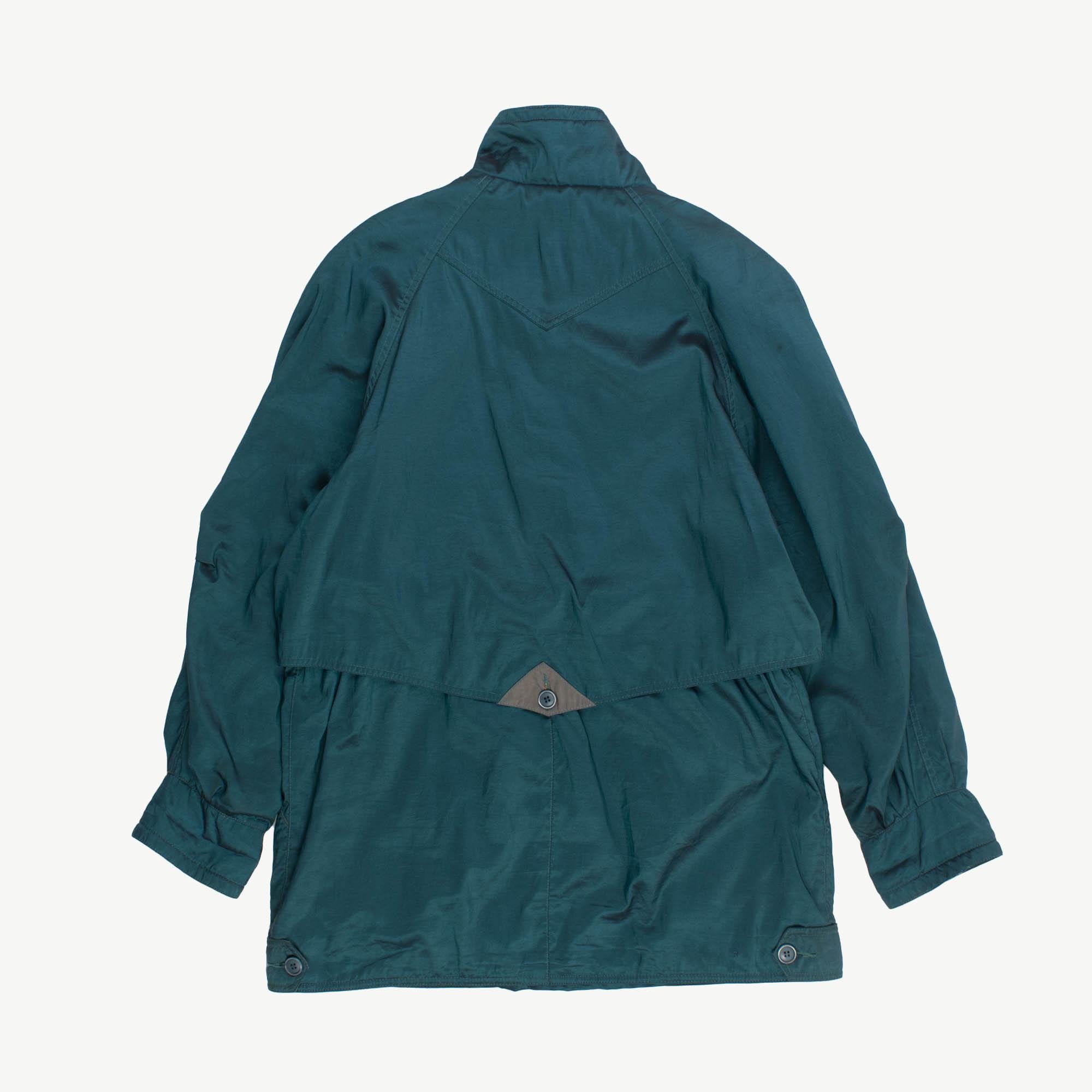 90s vintage metallic teal jacket, womens retro coat by Forecaster of Boston - Large - Image 3