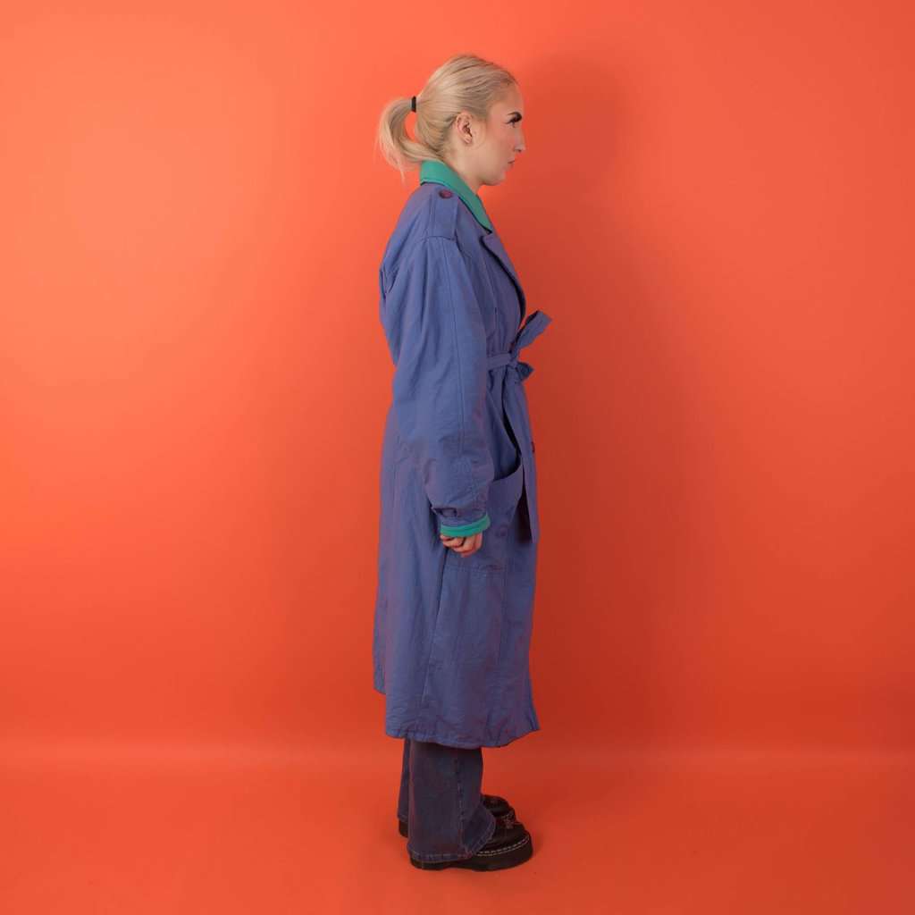 1980s colour block trench coat, womens vintage padded trench coat, womens retro jacket, made in Ireland - Medium / Large - Image 2
