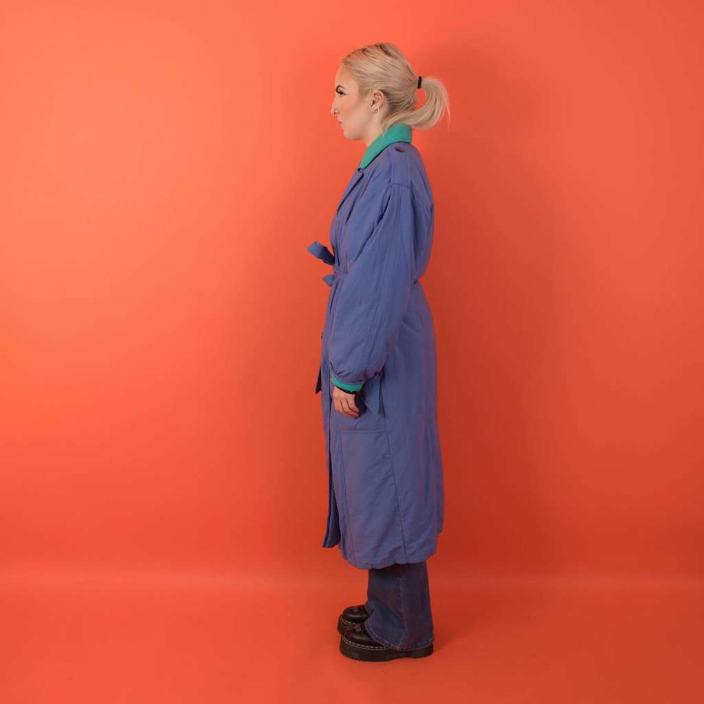 1980s colour block trench coat, womens vintage padded trench coat, womens retro jacket, made in Ireland - Medium / Large - Image 3