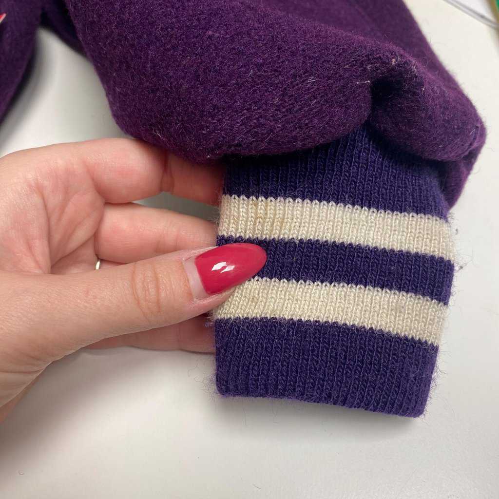 1980s vintage DeLong varsity jacket, womens purple American retro sports jacket, sailor collar - Small - Image 10