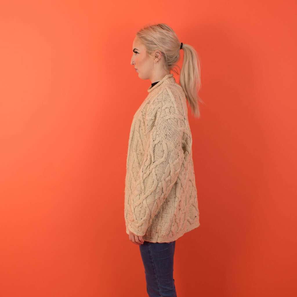 Vintage wild horses jumper, womens fisherman sweater, retro horse lover wool jumper - Medium / Large - Image 3