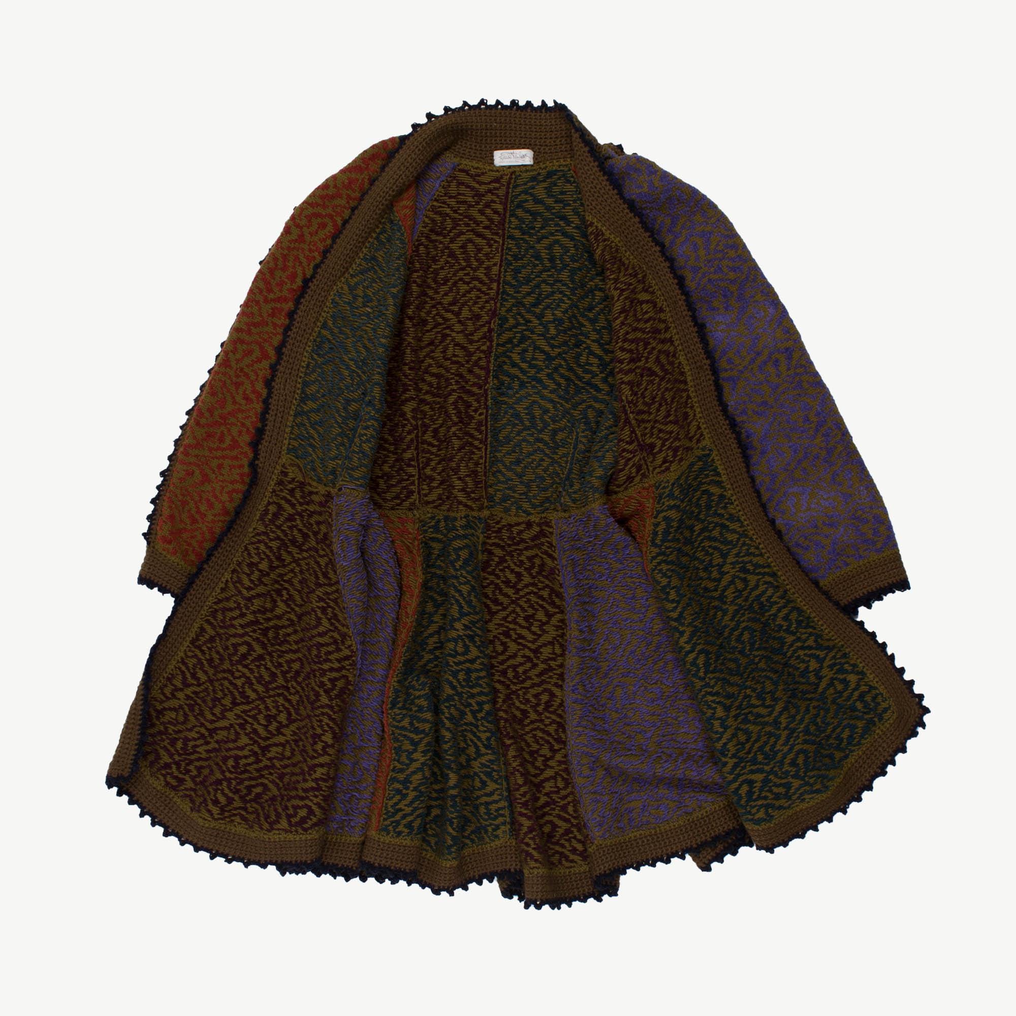 Rare 1980s Annie Fewlass cardigan coat, vintage knitted wool cardigan, womens artistic vintage - Small / Medium - Image 2