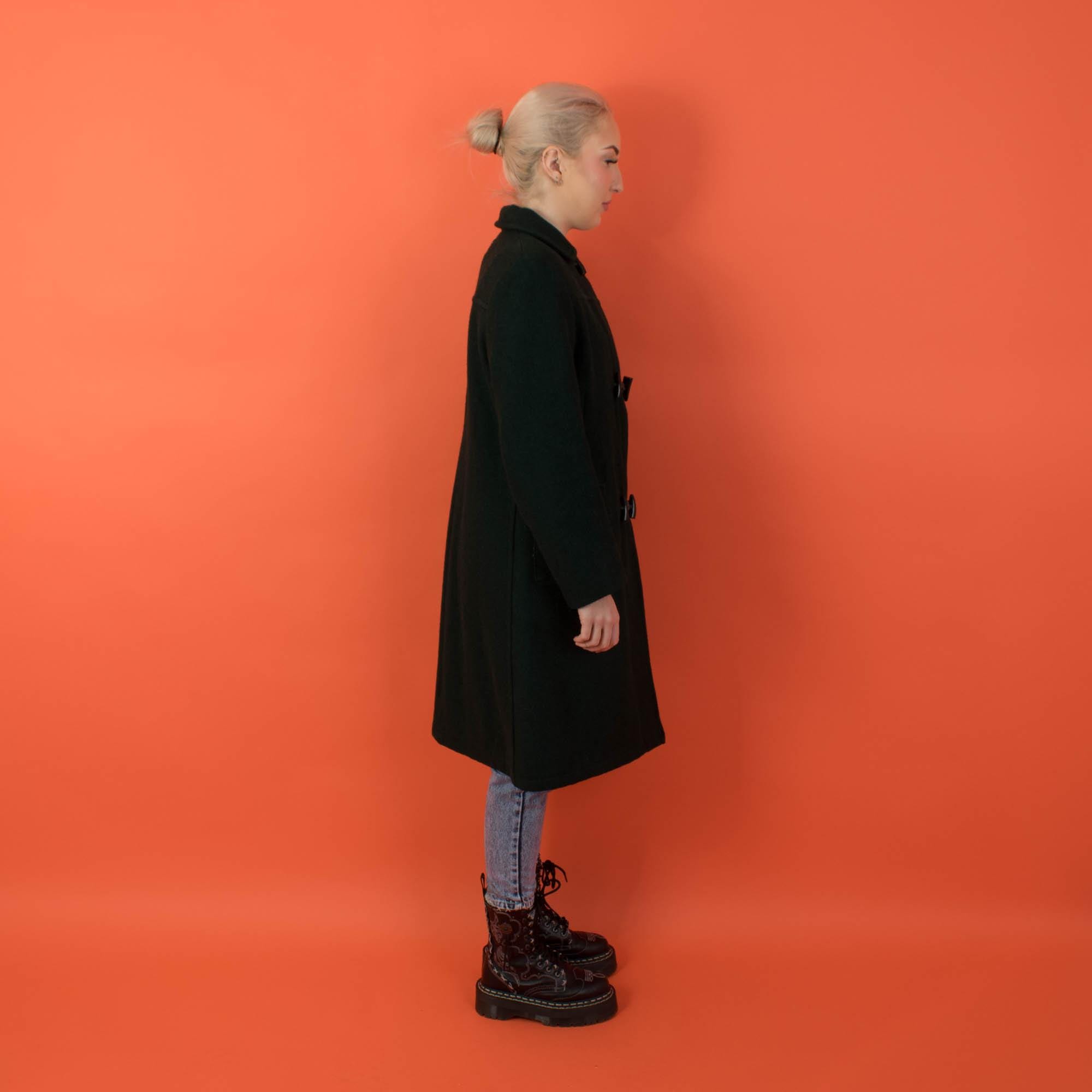 Womens 70s wool duffle coat, Heatonex vintage forest green long jacket, made in England - Small - Image 2
