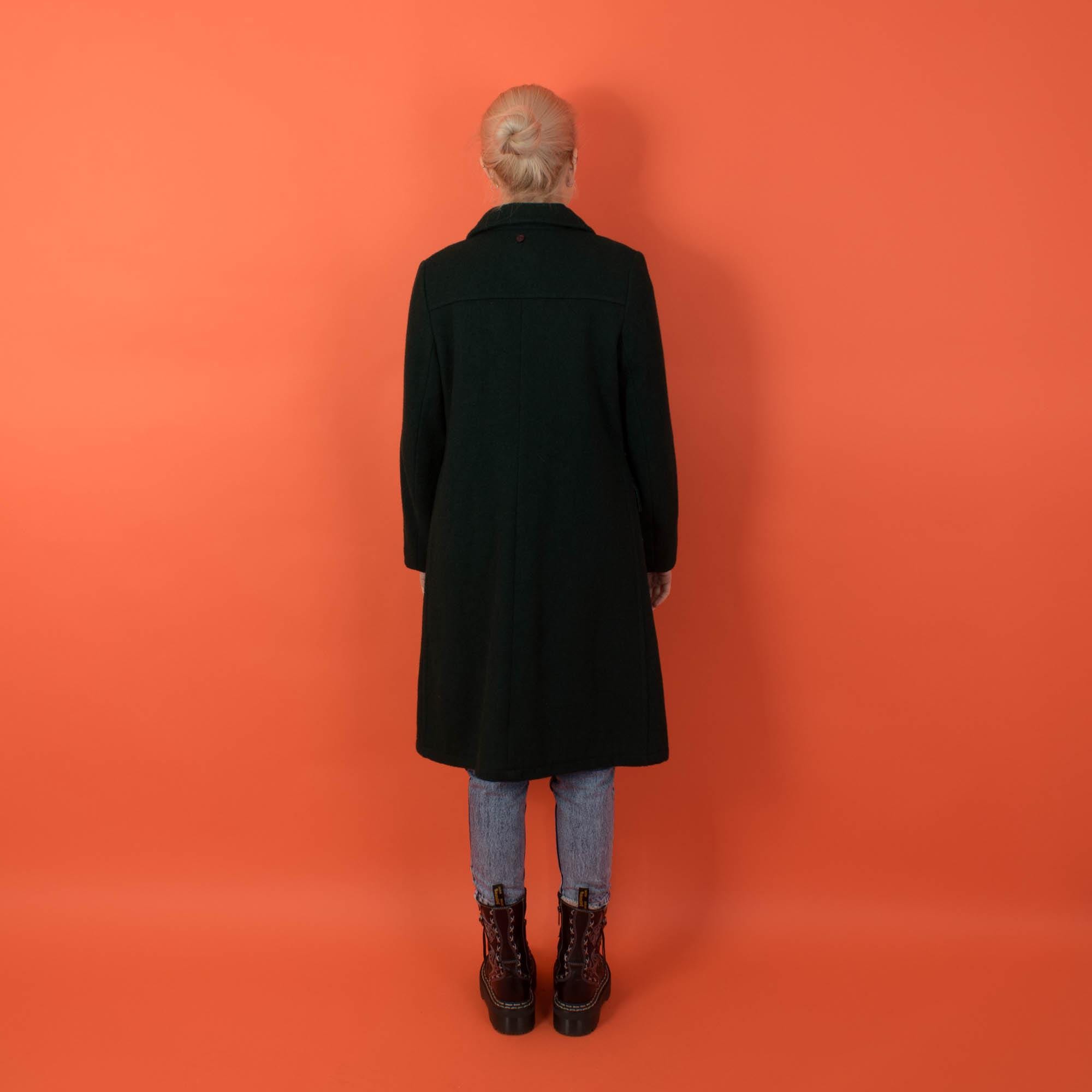 Womens 70s wool duffle coat, Heatonex vintage forest green long jacket, made in England - Small - Image 5