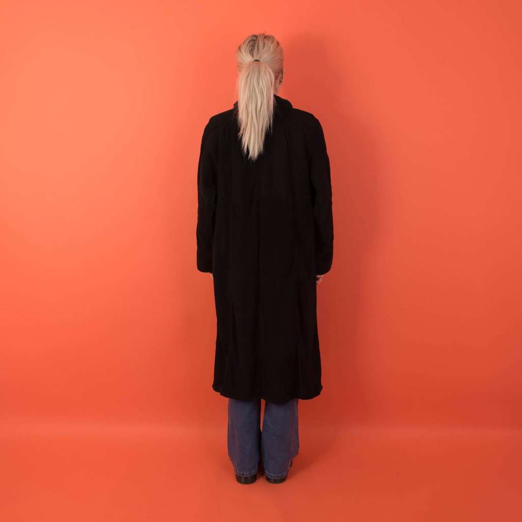 Vintage black shearling coat, womens soft leather fur jacket, longline shearling - Medium / Large - Image 4