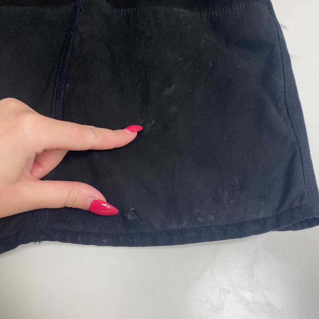 Vintage black shearling coat, womens soft leather fur jacket, longline shearling - Medium / Large - Image 7