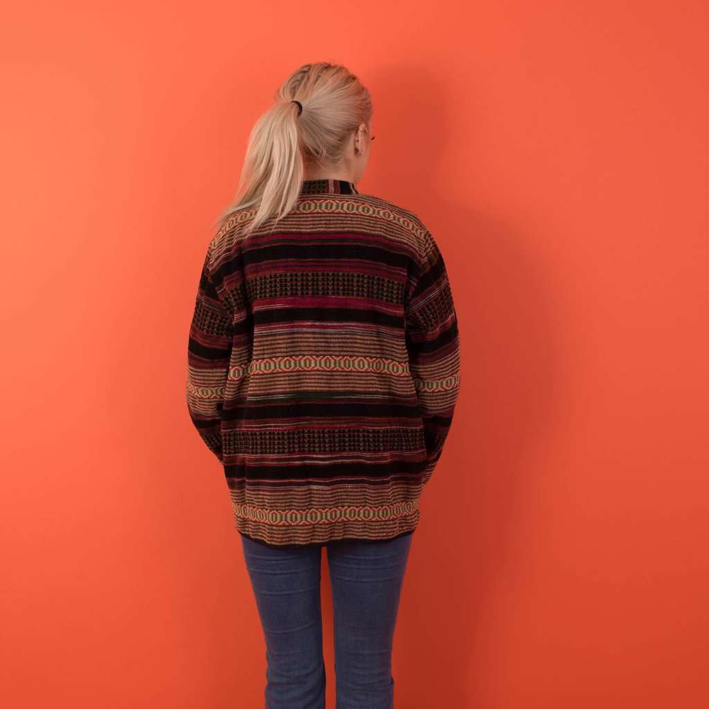 90s vintage tapestry jacket by Flashback, womens colourful cardigan coat with cool buttons, vintage hippie - Medium - Image 4