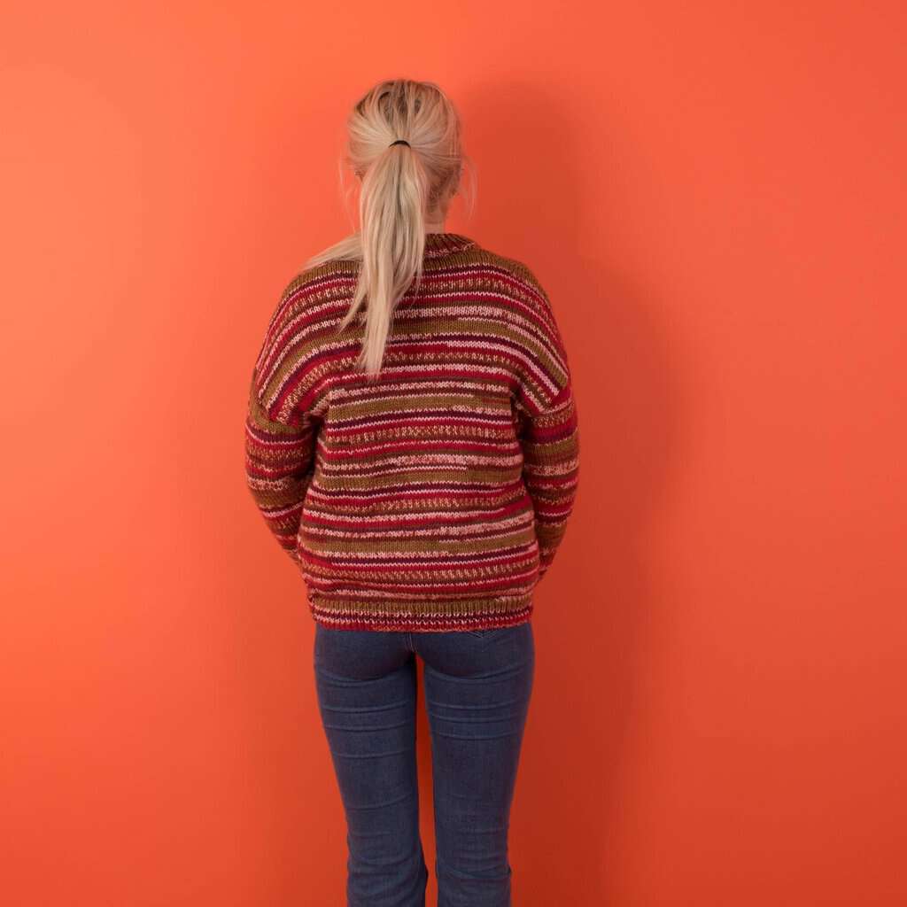 Handknitted colourful vintage sweater, womens 90s striped jumper - Small - Image 3